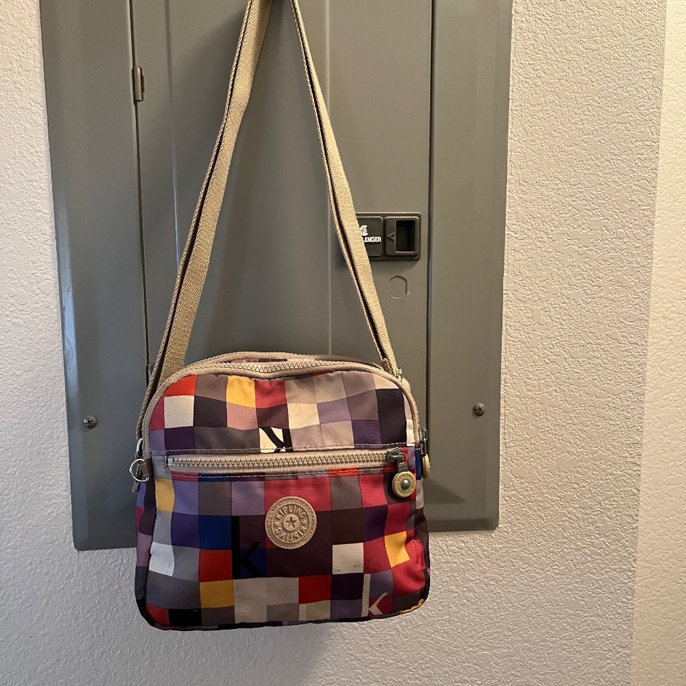 Kipling 3 pocket crossbody purse handbag bag